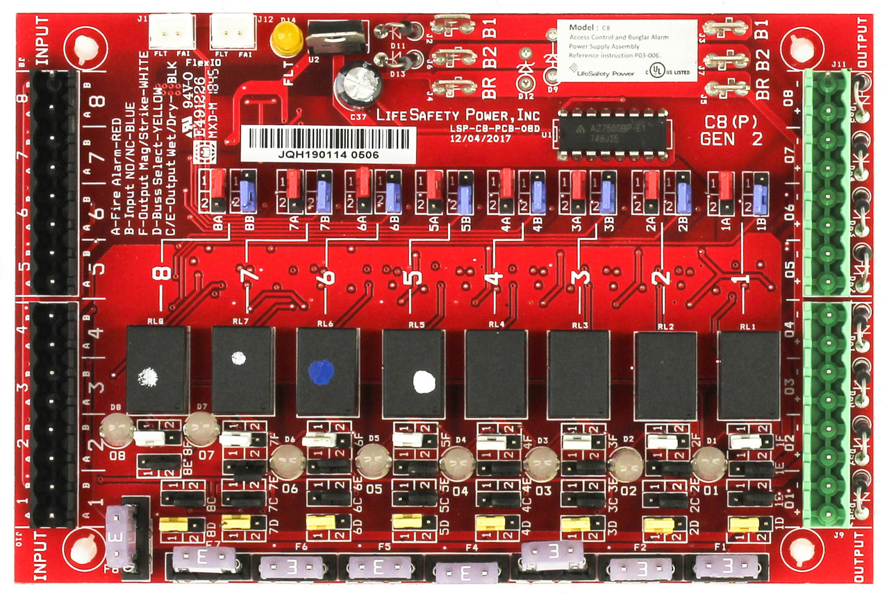 LifeSafety Power LSP-C8-PCB-08D Control Board