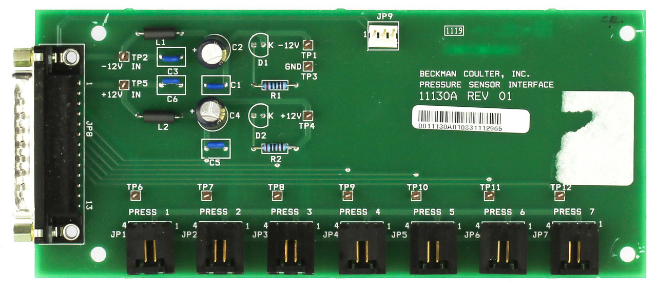 Beckman Coulter 11130A Pressure Sensor Control Board