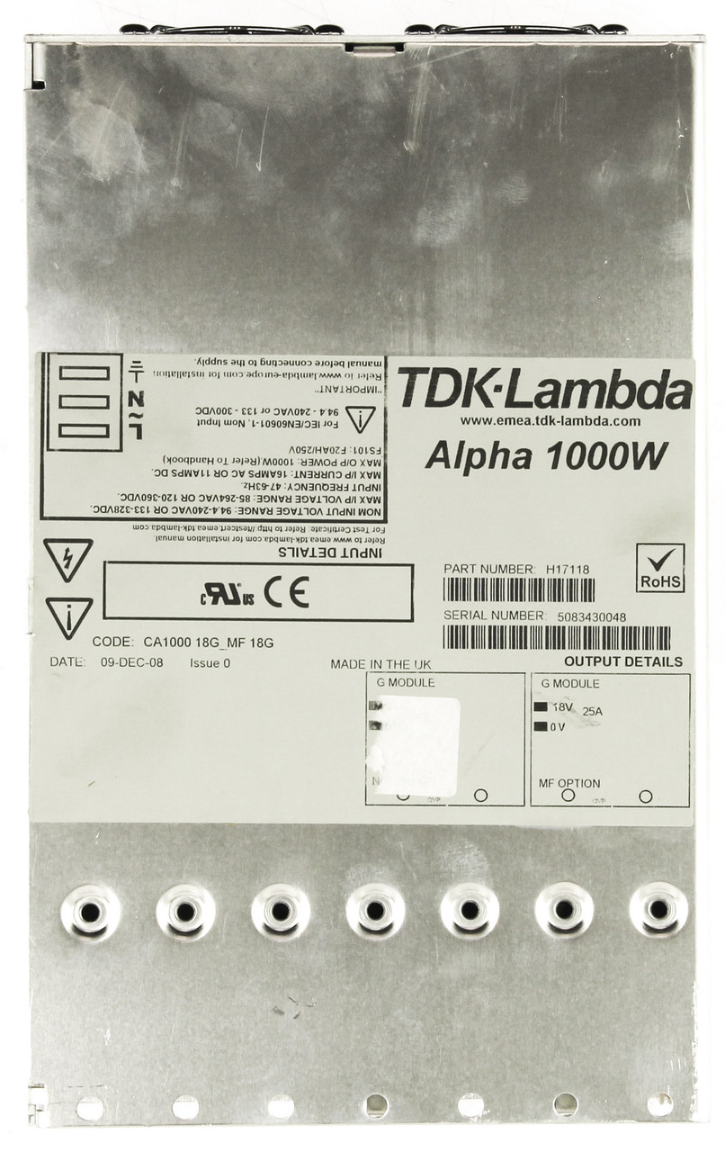 TDK-Lambda H17118 1000W 36V Power Supply