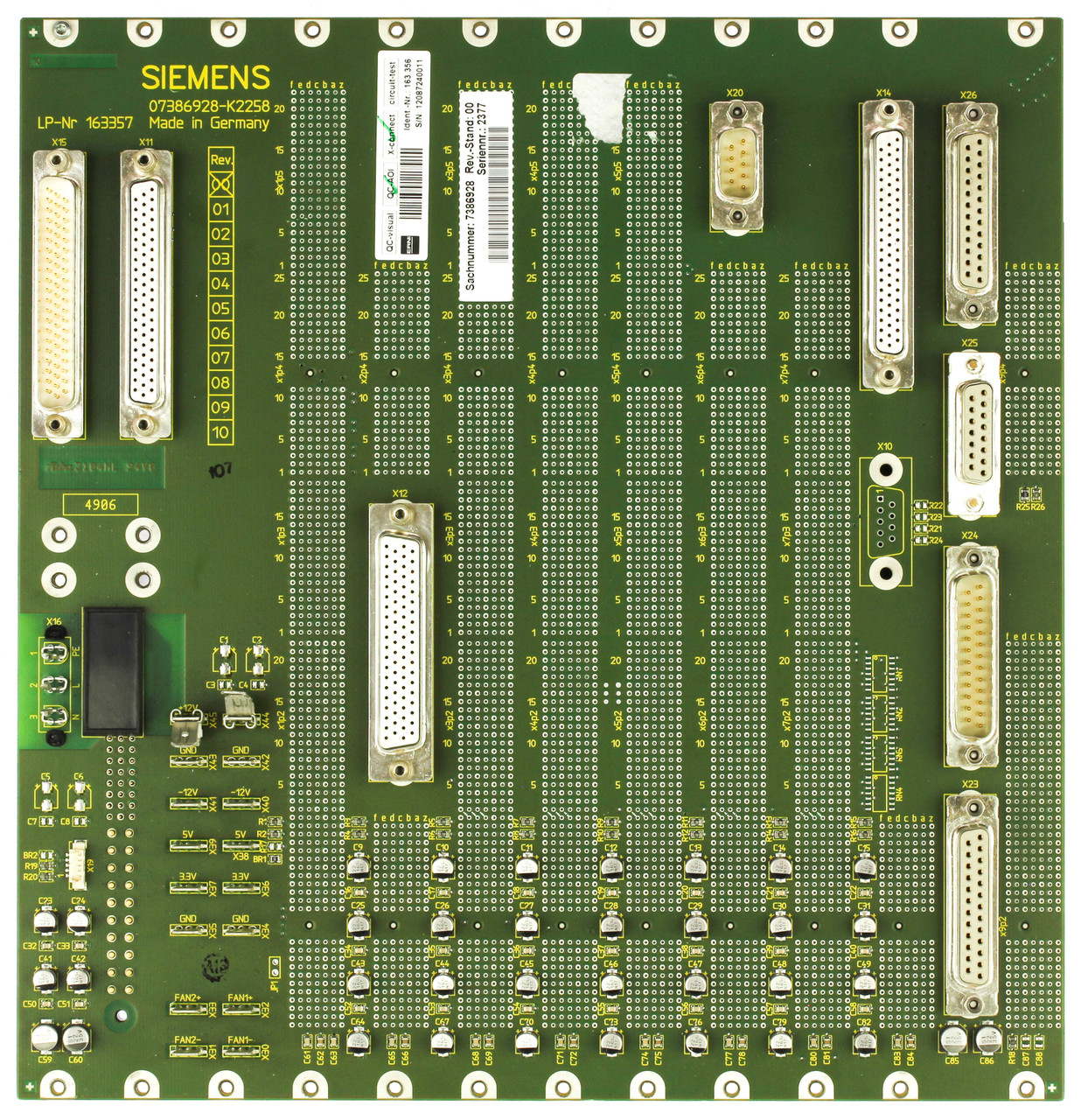 Siemens 7386928 MRI cPCI Backplane D5 Control Board