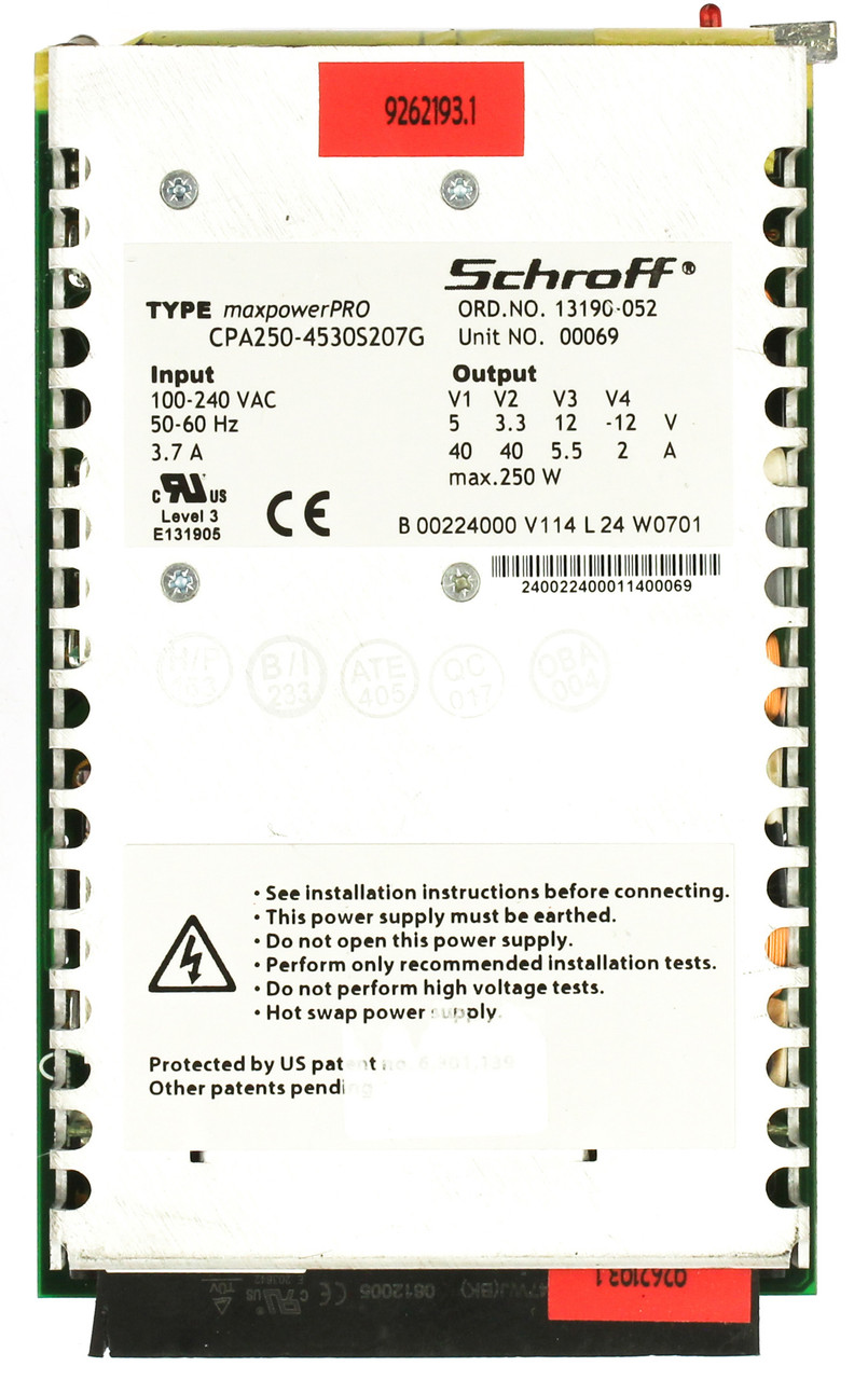 Schroff CPA250-4530S207G Magnetom Trio Power Supply