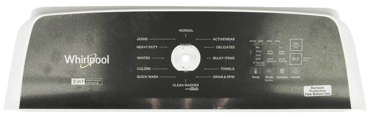 Whirlpool W11643702 Washer Control Panel (Gray)