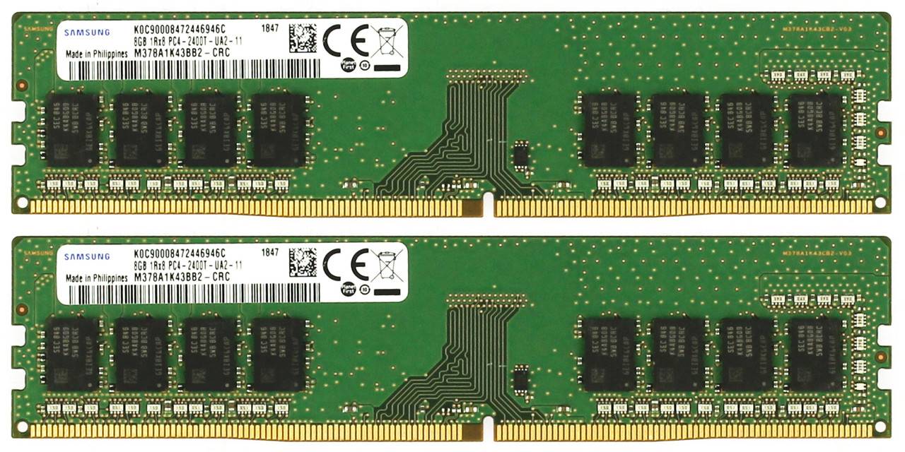 Samsung M378A1K43BB2-CRC 8GB PC4-2400T Memory Module-Set of 2
