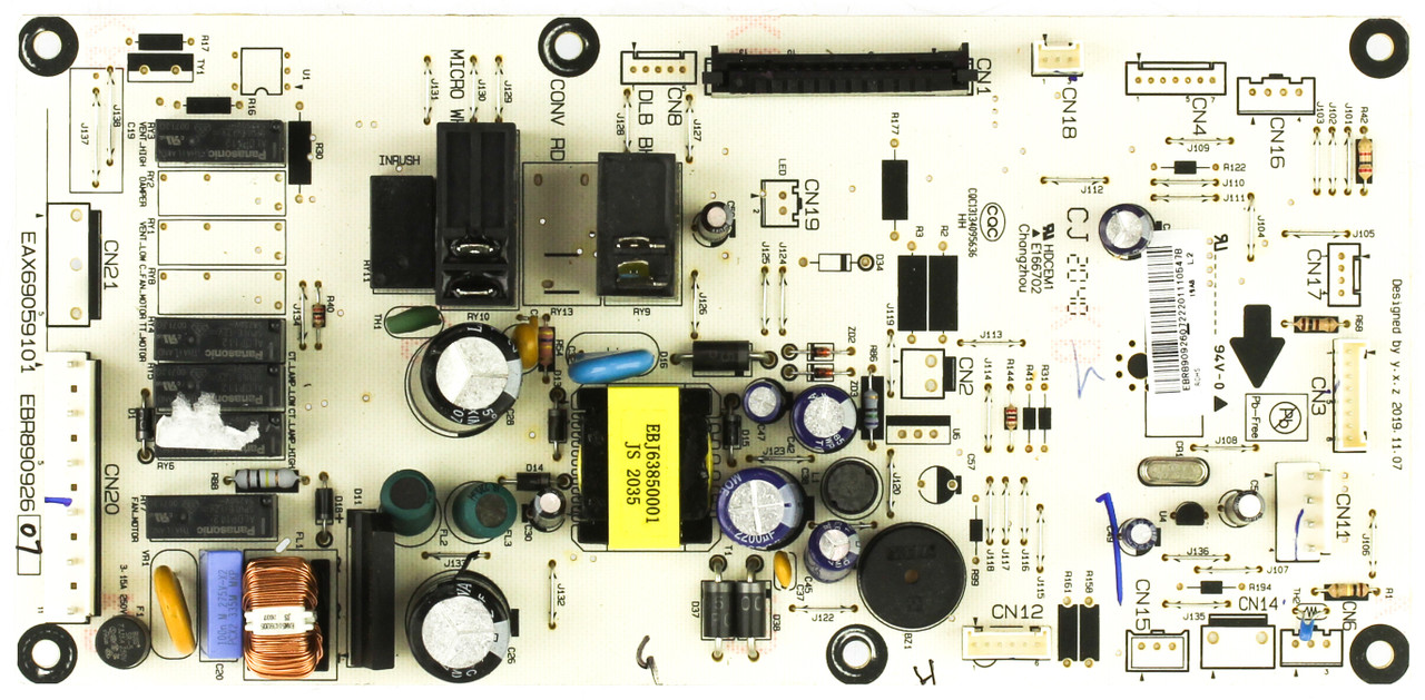 LG EBR89092607 Microwave Control Board