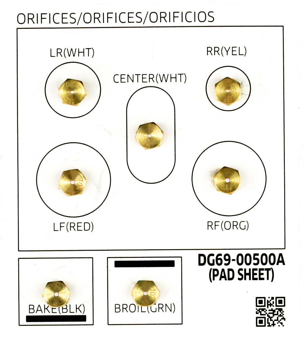 Samsung DG96-01113A Burner Gas Range/Oven Nozzle Set (7 pcs)