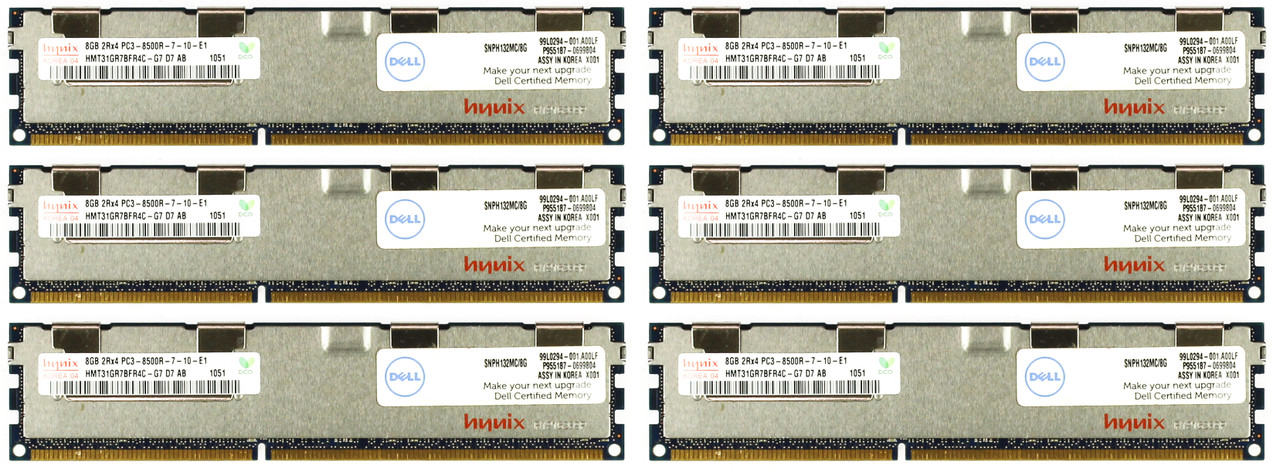 Hynix HMT31GR7BFR4C-G7 DDR3 Memory Module - 6 Pack