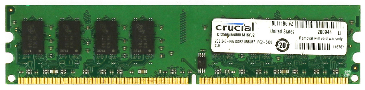 Crucial CT25664AA800.M16FJ2 DDR2 Memory Module