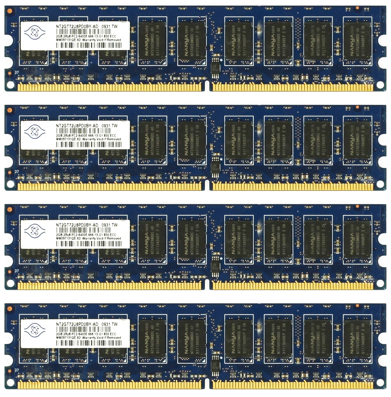 Nanya NT2GT72U8PD0BY-AD 2GB DDR2 Memory Module - 4 Pack