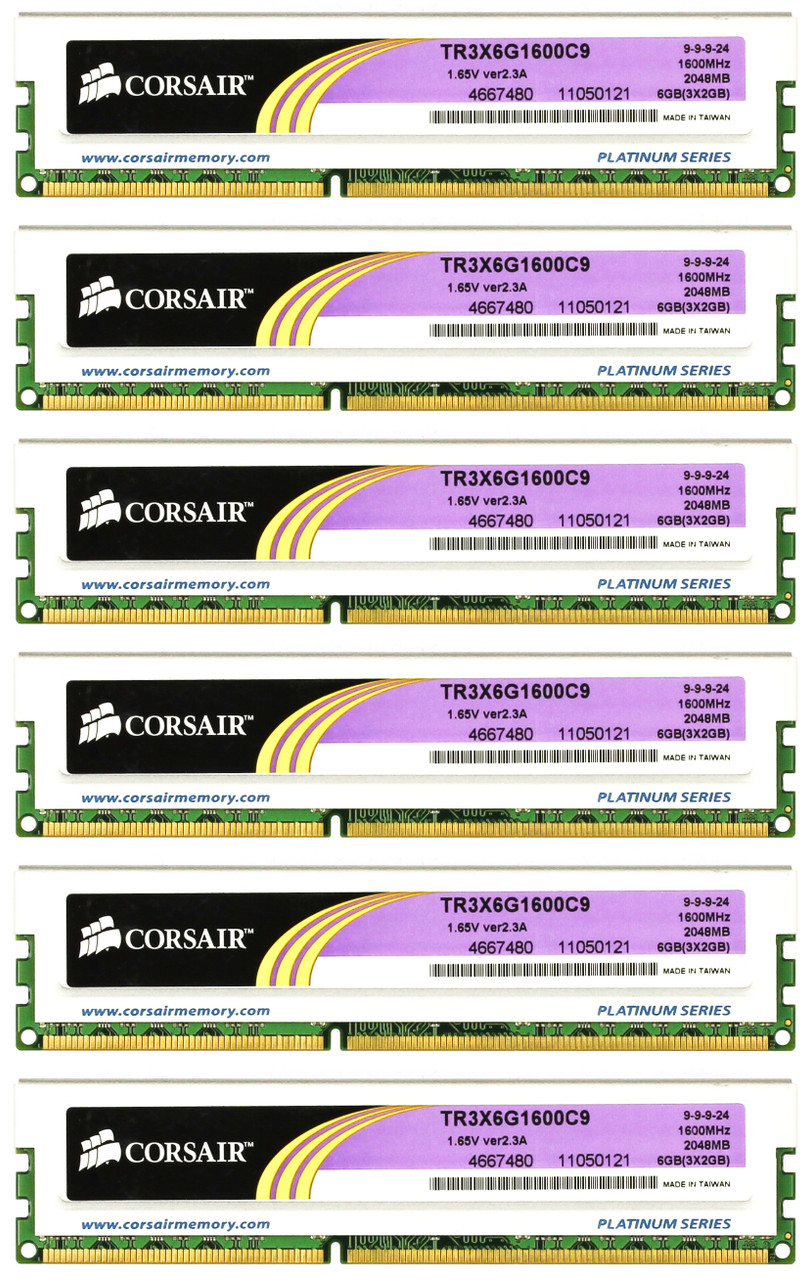 Corsair TR3X6G1600C9 2GB DDR3 Memory Module - 6 Pack
