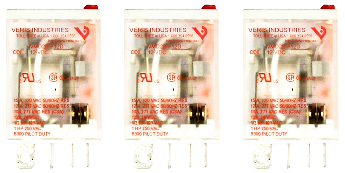 Veris VMD2B-F12D General Purpose Relay - Set of 3