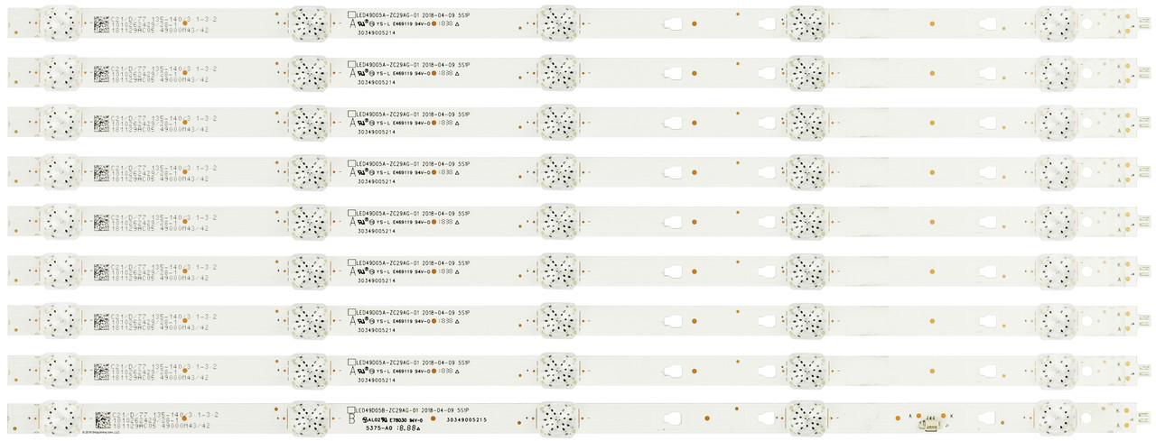 Hitachi RCA Konka 30349005214 LED Backlight Strips (9) 50C61 RLDED5098-F-UHD 55U55A NEW