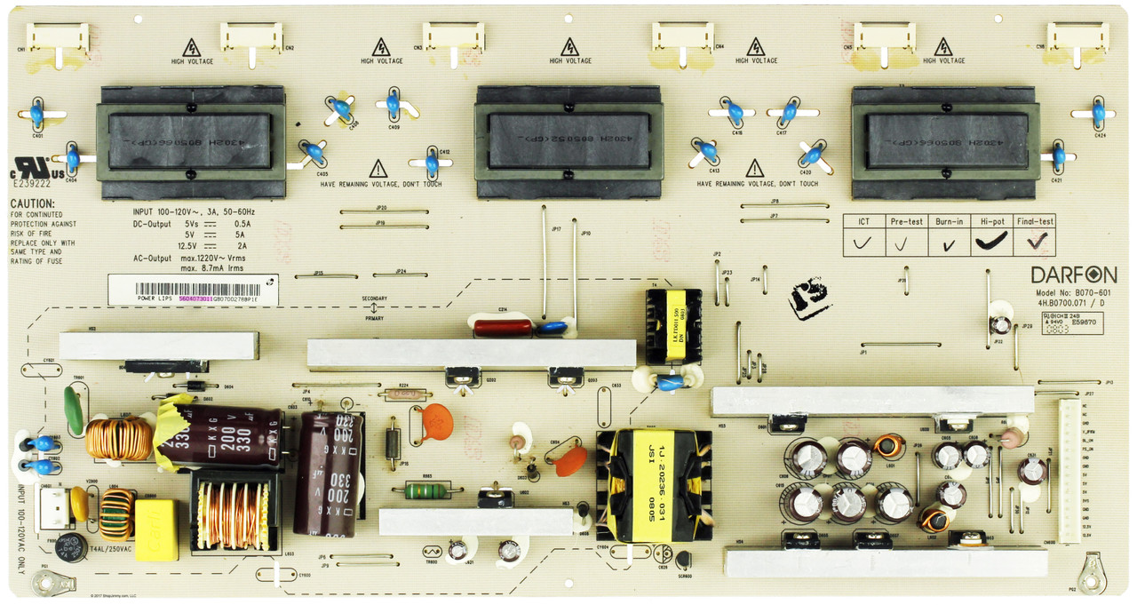 Westinghouse 56.04073.011 Power Supply / Backlight Inverter