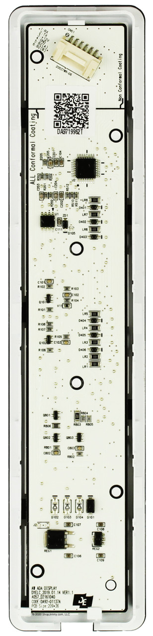  Samsung Refrigerator DA97-19962Q Control Panel Assembly