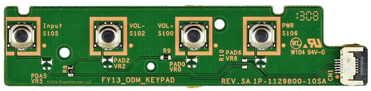 Sony 1-492-329-11 (1P-1129800-10SA) TV Switch / Button Unit