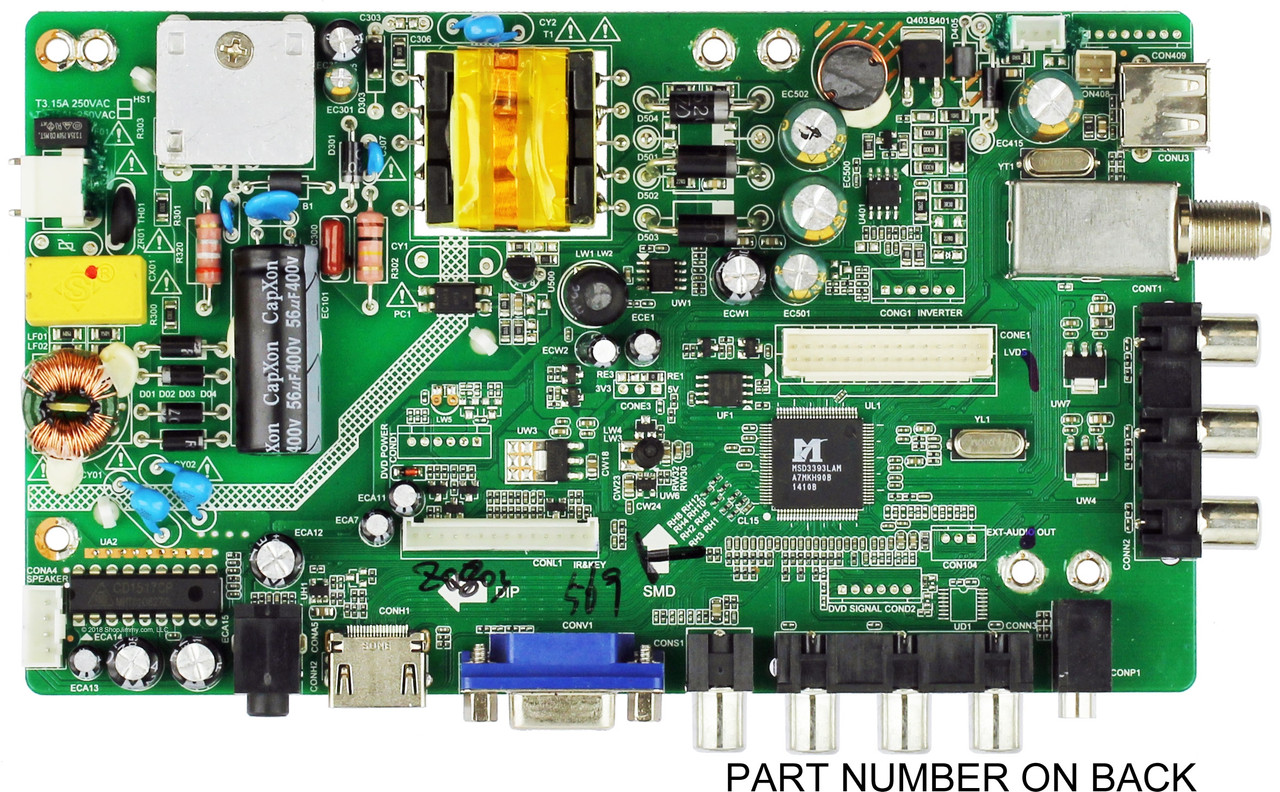 RCA 20GE01M3393LNA25-A1 Main Board/Power Supply for LED20G30RQ