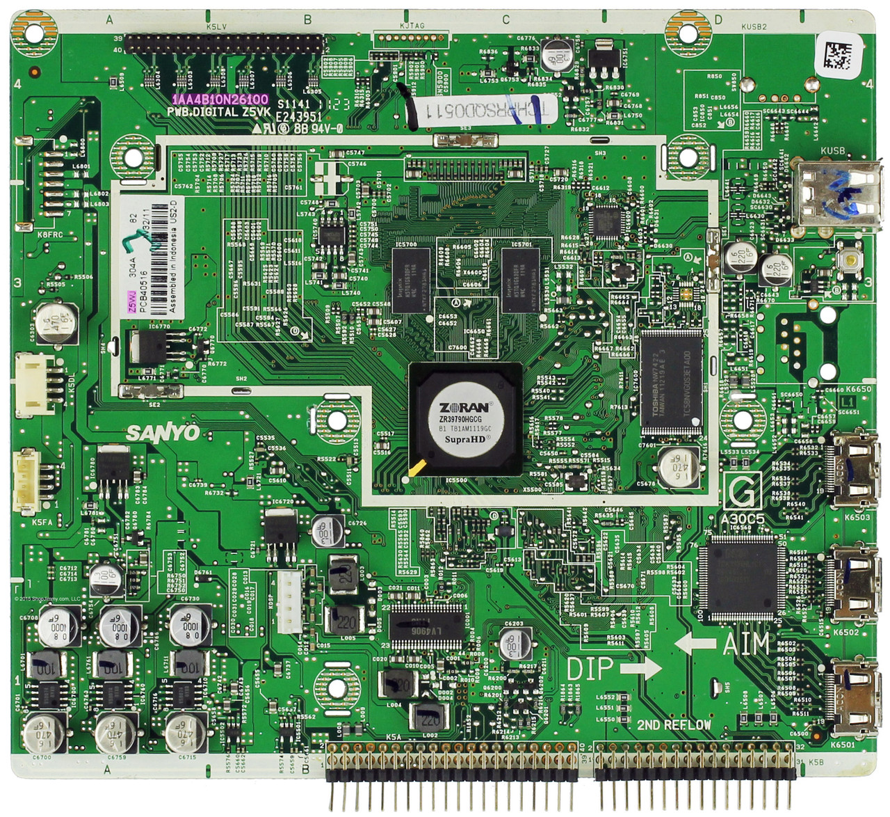 Sanyo 1AA4B10N26100 Z5WJ Digital Main Board for DP46841 P46841-10