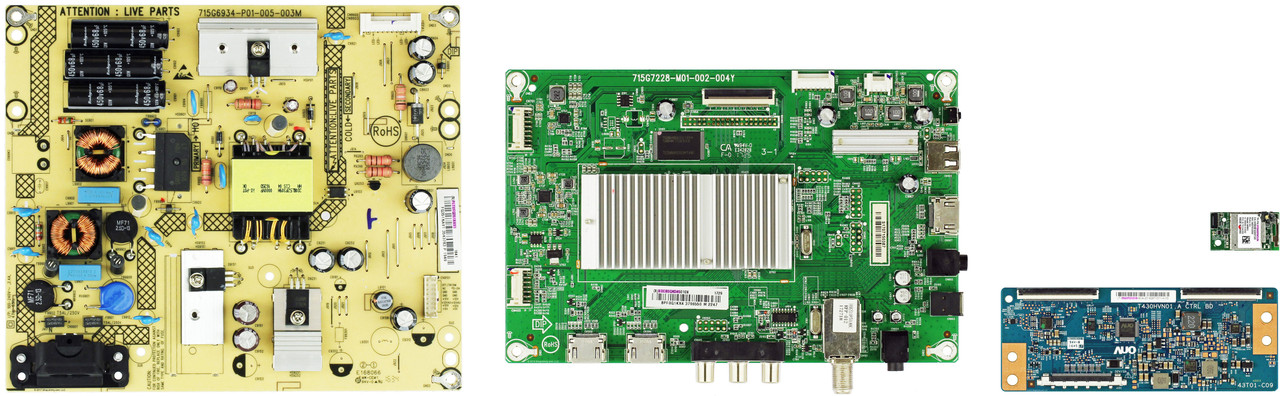 Sharp LC-43LB481U Complete TV Repair Parts Kit -Version 1