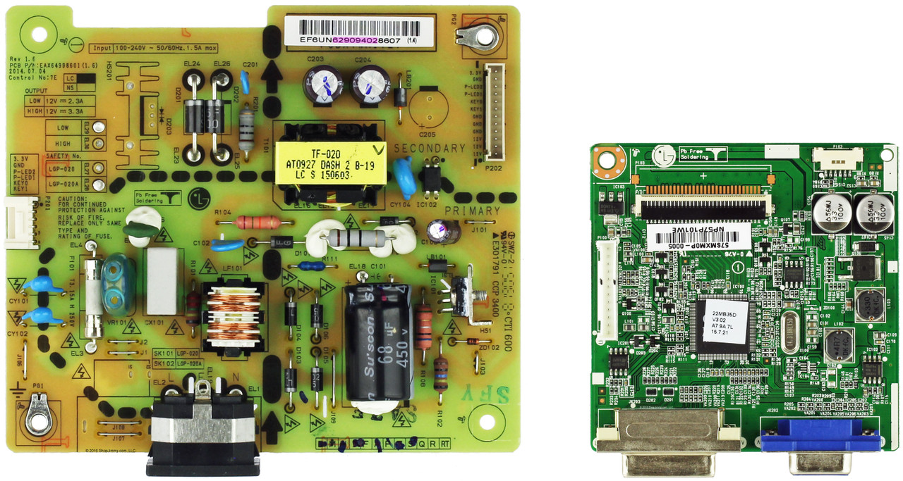 LG 22MB35D-IE.AUSYRPM Complete LED Monitor Repair Parts Kit