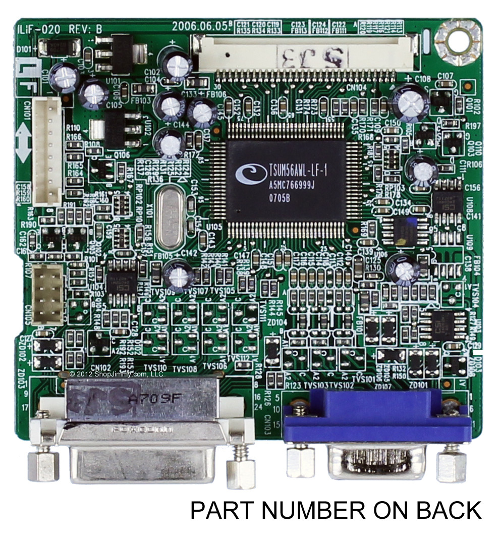 Acer 790781300621R (490691300100R) Main Board for AL1917W A