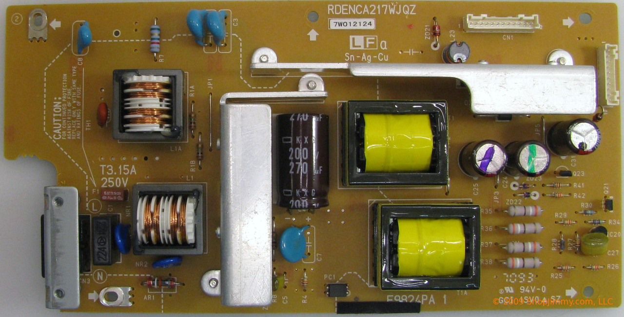 Sharp RDENCA217WJQZ (E9824PA 1) Power Supply for LC-20D42U
