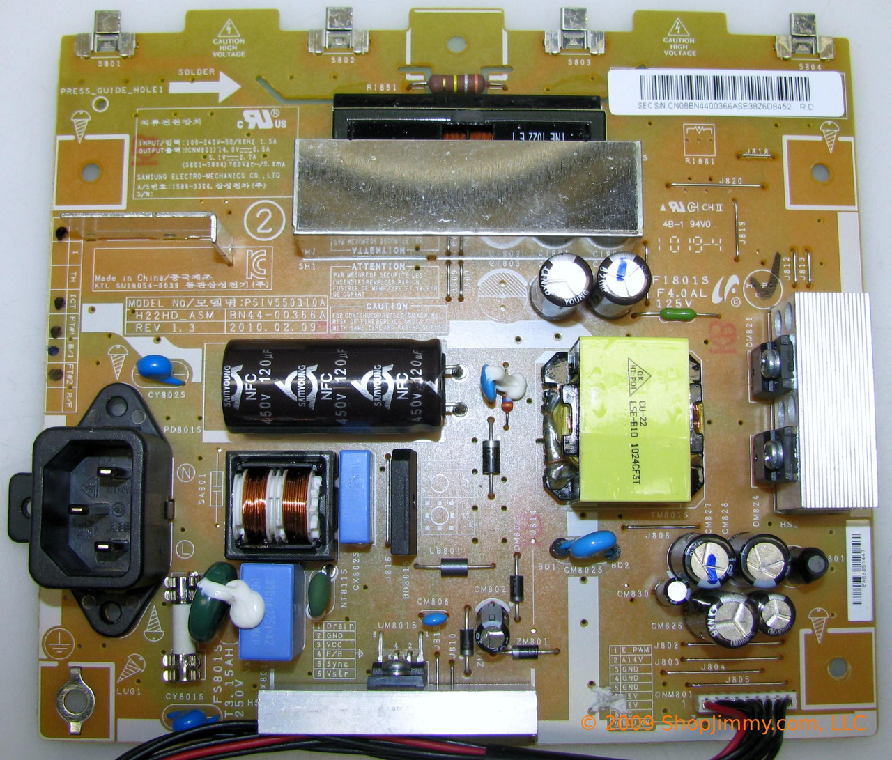 Samsung BN44-00366A Power Supply / Backlight Inverter for LN22C350D1DXZA