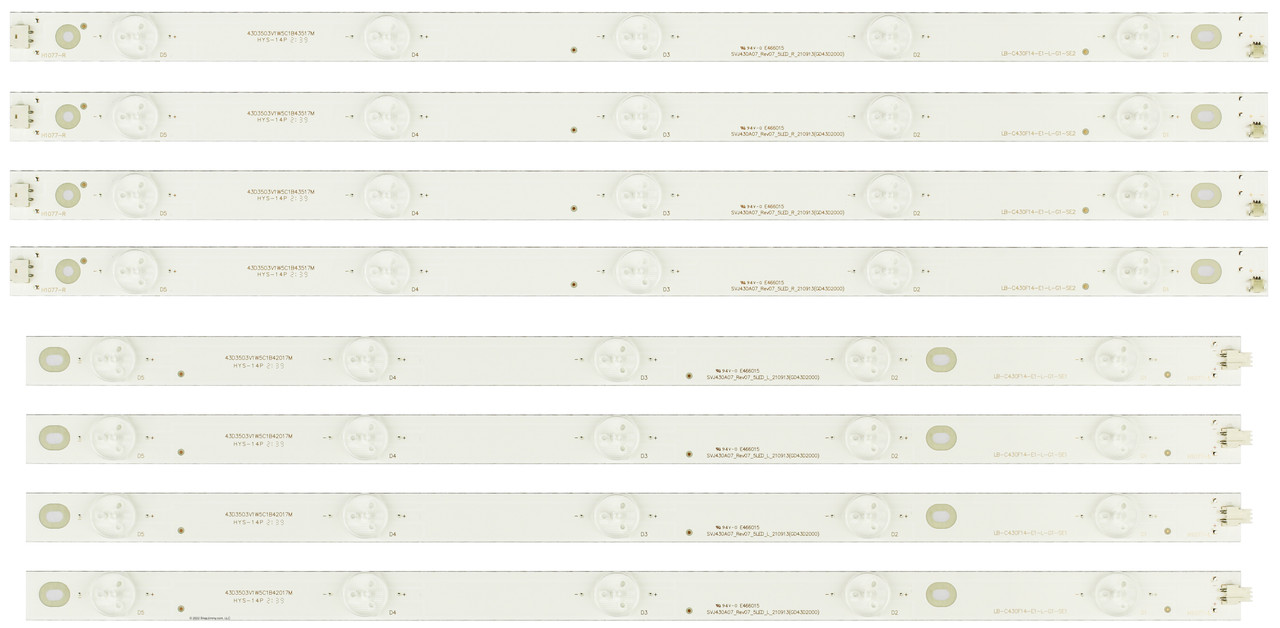Hitachi SVJ430A07 REV07 LED Backlight Strips (8) LE43A509 NEW
