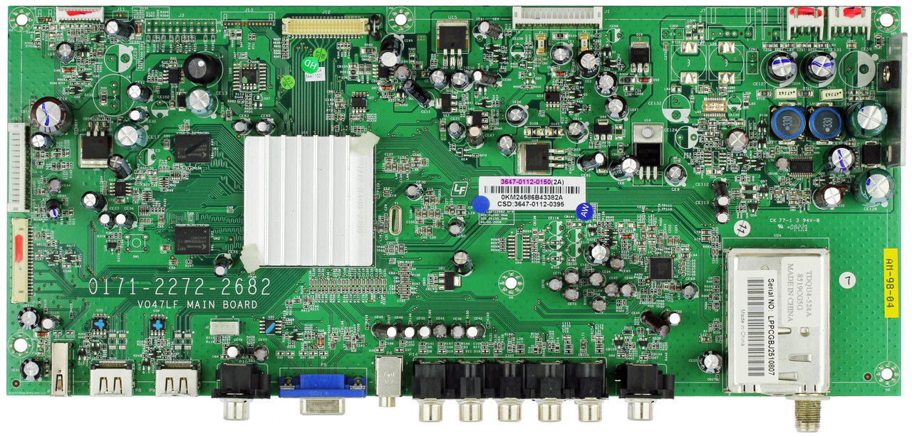 Vizio 3647-0112-0150 (0171-2272-2682) Main Board VO47LFHDTV10A VO47LFHDTV20A