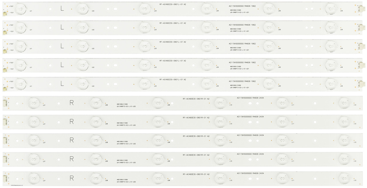 Hitachi SVJ490A06 LB-C490F13-E2 LED Backlight Strips (10) LE49S508 NEW