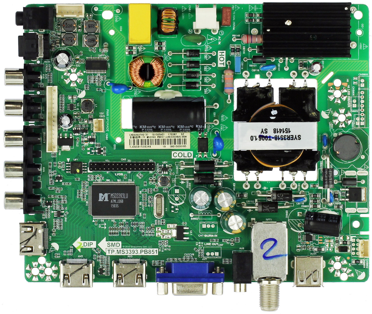 Hisense Main Board/Power Supply for 32D37 (Serial beginning w/32G1446)