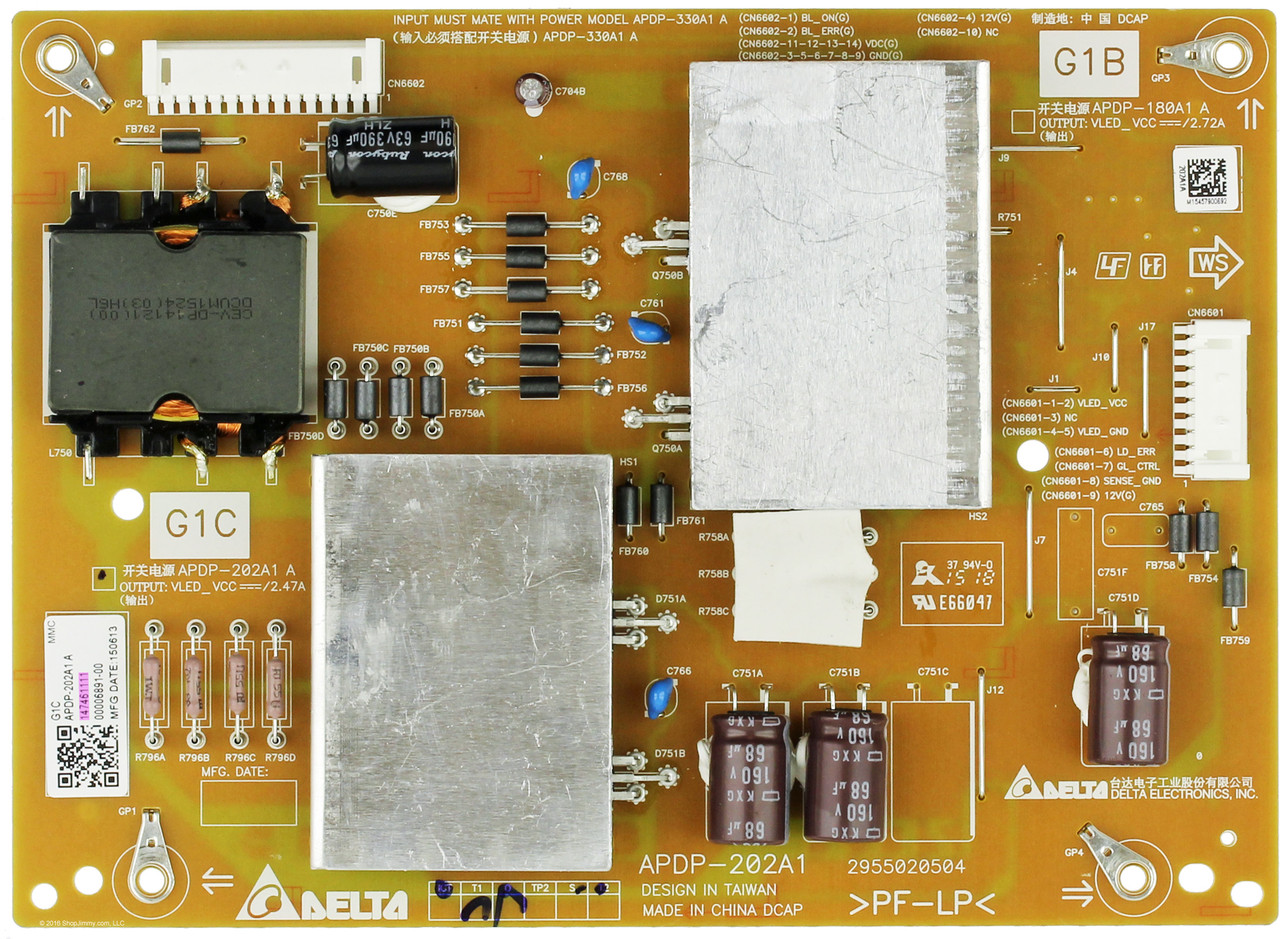 Sony 1-474-611-11 (APDP-202A1 A) G1C Static Converter Board