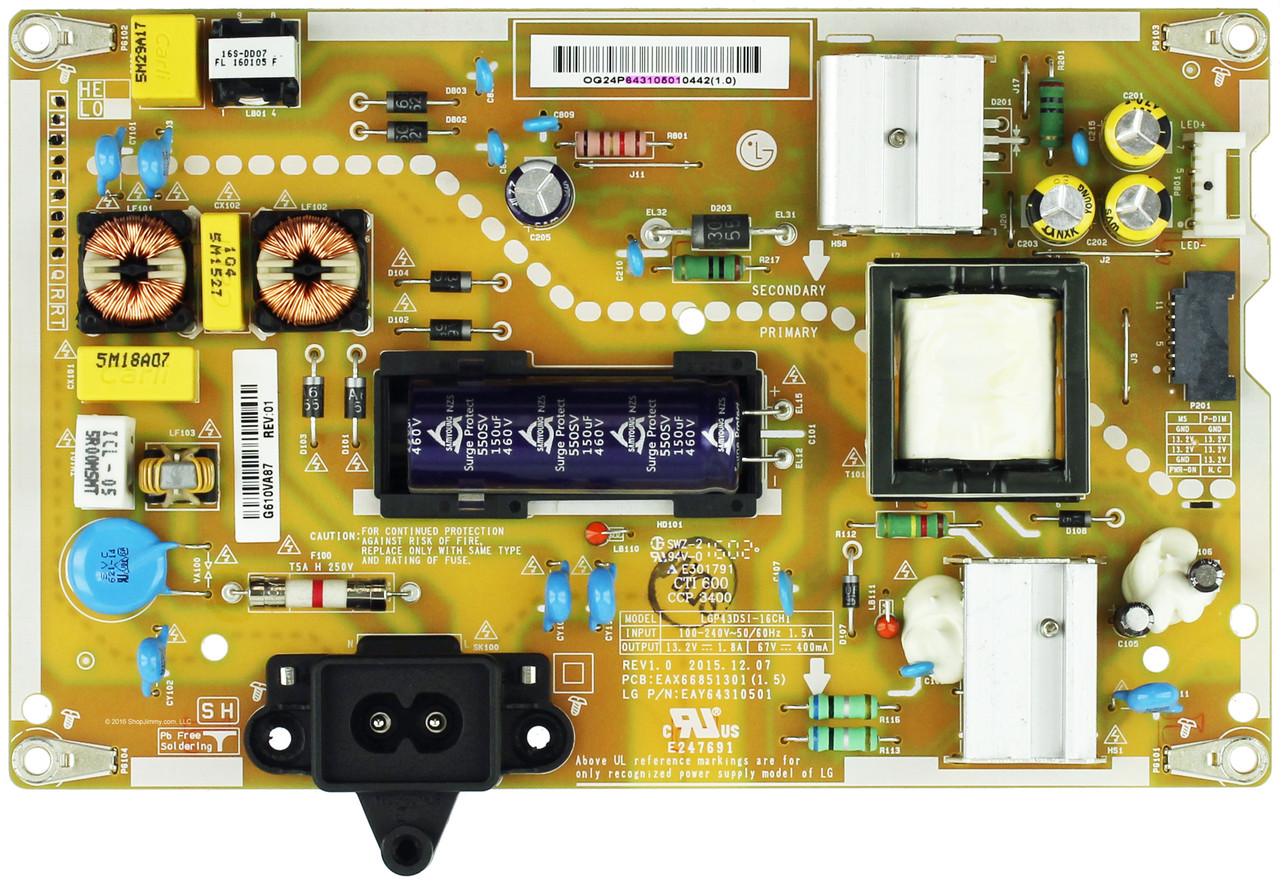 LG EAY64310501 Power Supply / LED Driver Board