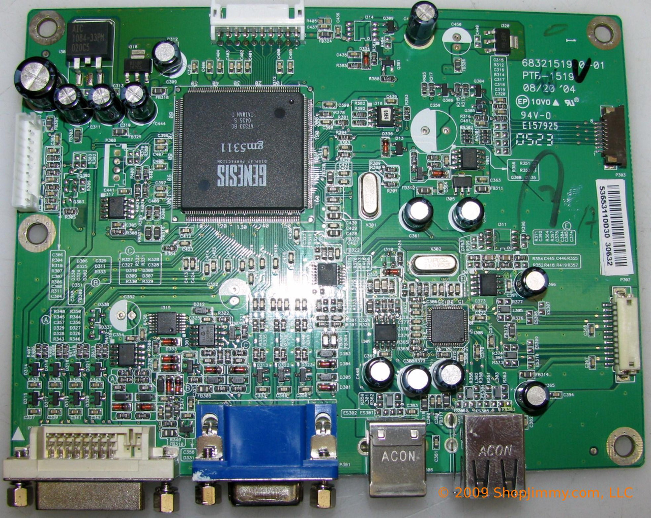 Dell 6832151900-01 (PTB-1519) Main Board for 1505FP