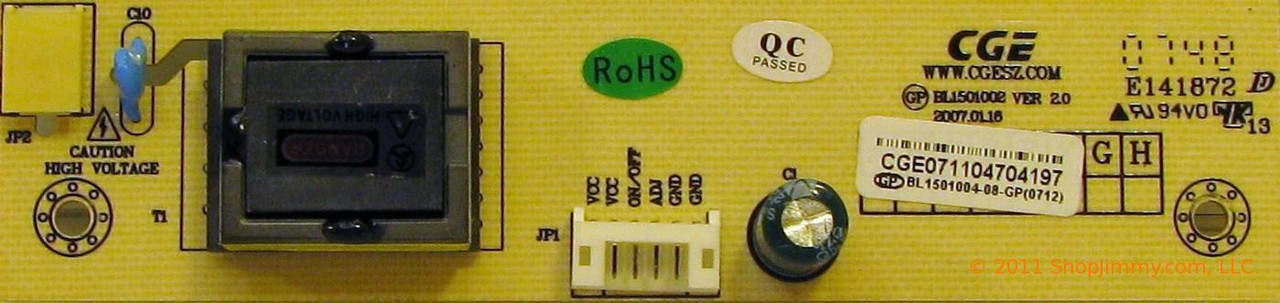 Audiovox BL1501004-08-GP Backlight Inverter