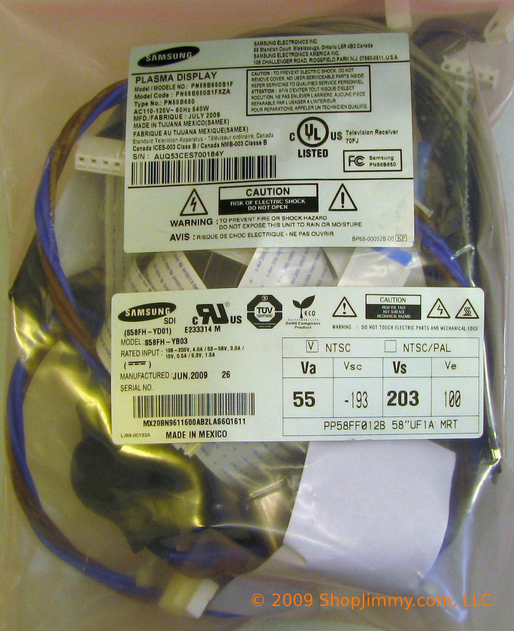Samsung PN58B650S1FXZA Cable Kit
