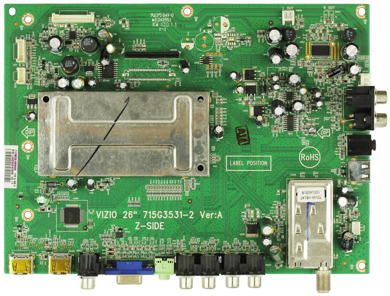 Vizio 756TQ9CBZK06002 Main Board for VA26LHDTV10T