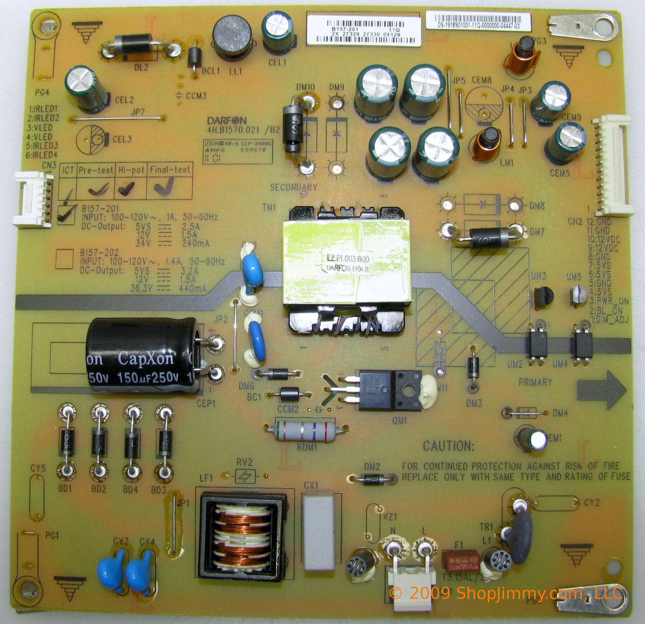 Toshiba 75023723 Power Supply / Backlight Inverter for 19SL410U