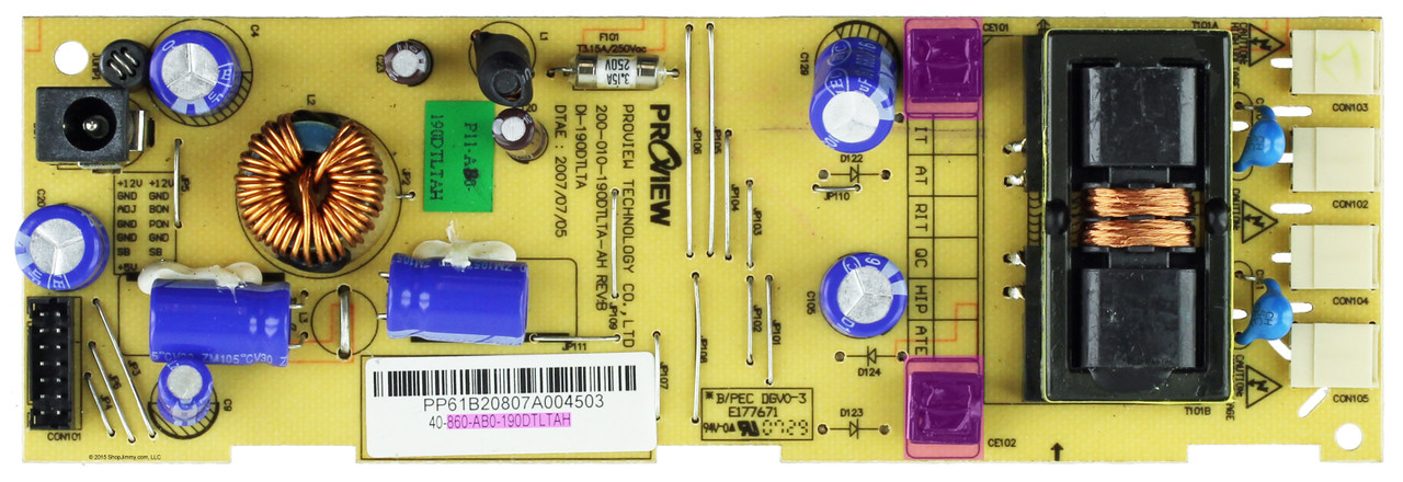 Polaroid 860-AB0-190DTLTAH Backlight Inverter Version 1