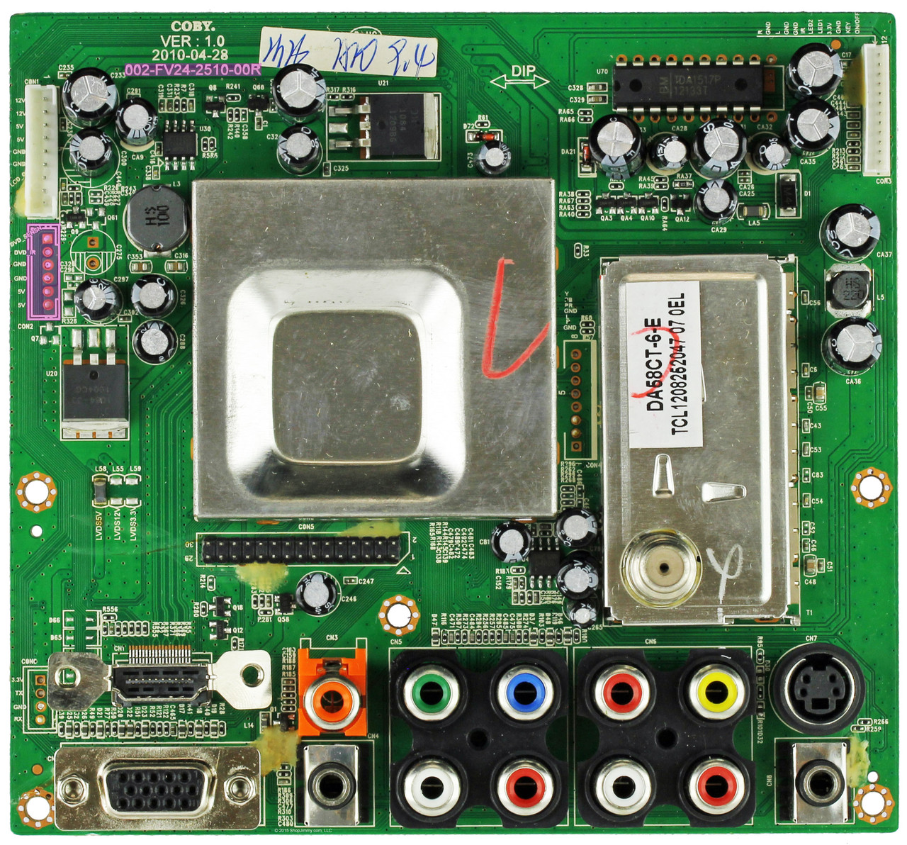 Coby 002-FV24-2510-00R Main Board for TFDVD1926 Version 2