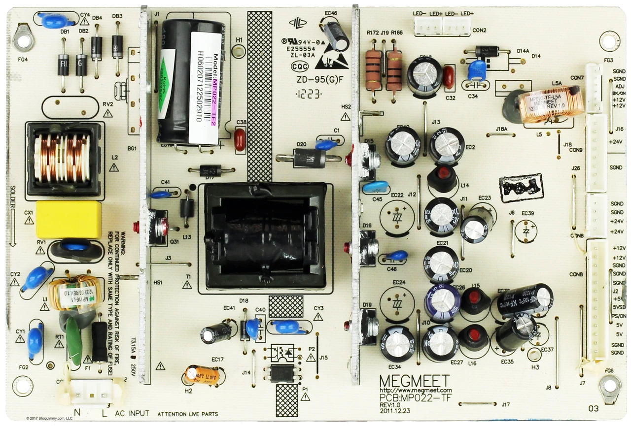Element/Seiki MP022-TF2 Power Supply / LED Board for ELEFC391 / SE391TS