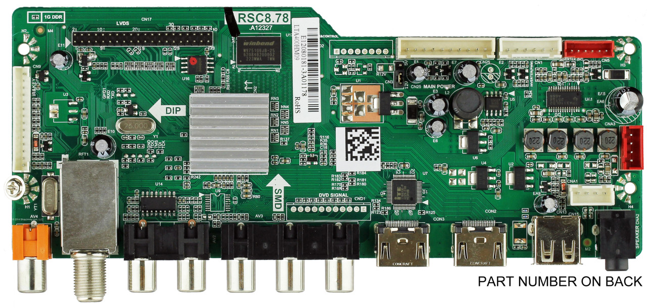 RCA 42RE010C878LNA0-A1 Main Board (FOR LED42C45RQ MODEL ONLY!) (See Note)