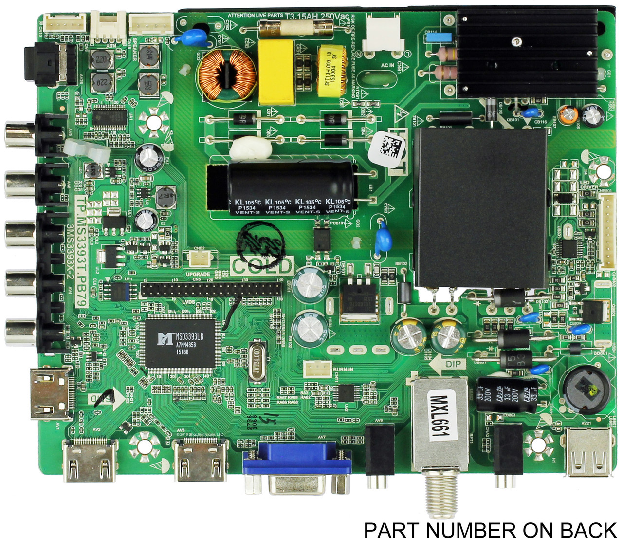 Sanyo 02-SHS39A-C002009 Main Board/Power Supply for FW32D25T (LFA version - see note)