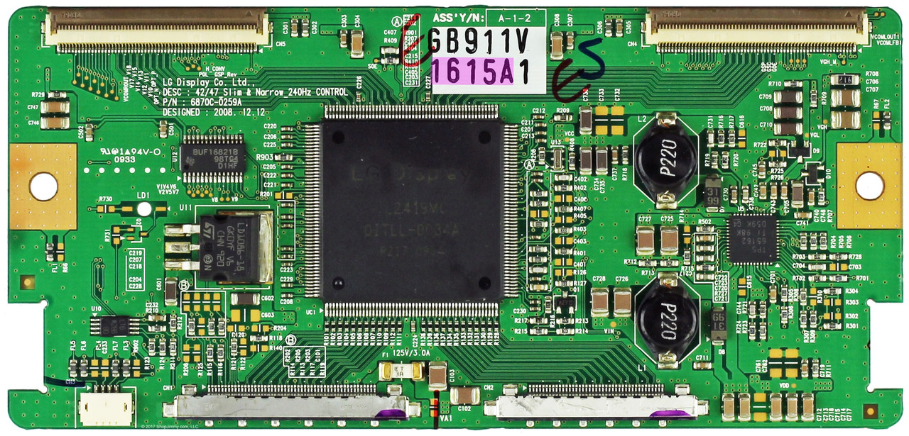Toshiba 6871L-1615A (6870C-0259A) T-Con Board for 47ZV650U