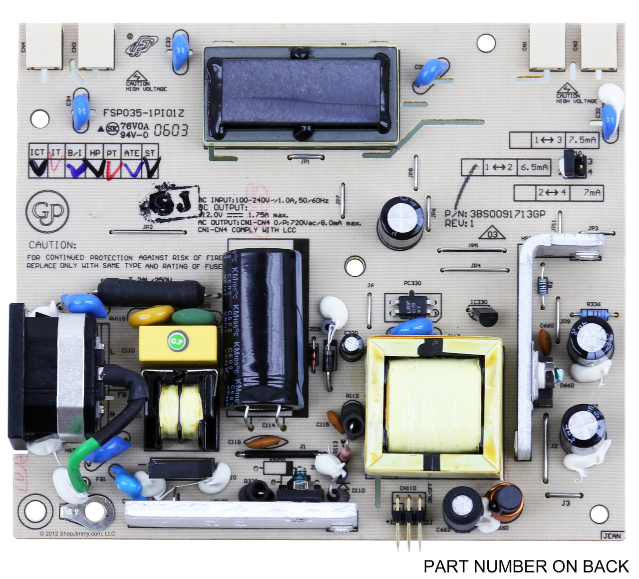 Viewsonic AS02B012DD1 Power Supply / Backlight Inverter