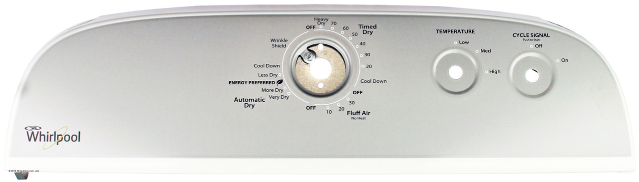 Whirlpool Dryer W10692607 Control Panel