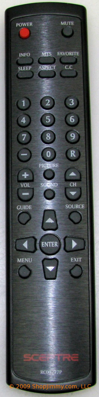 Sceptre RC00277P Remote Control