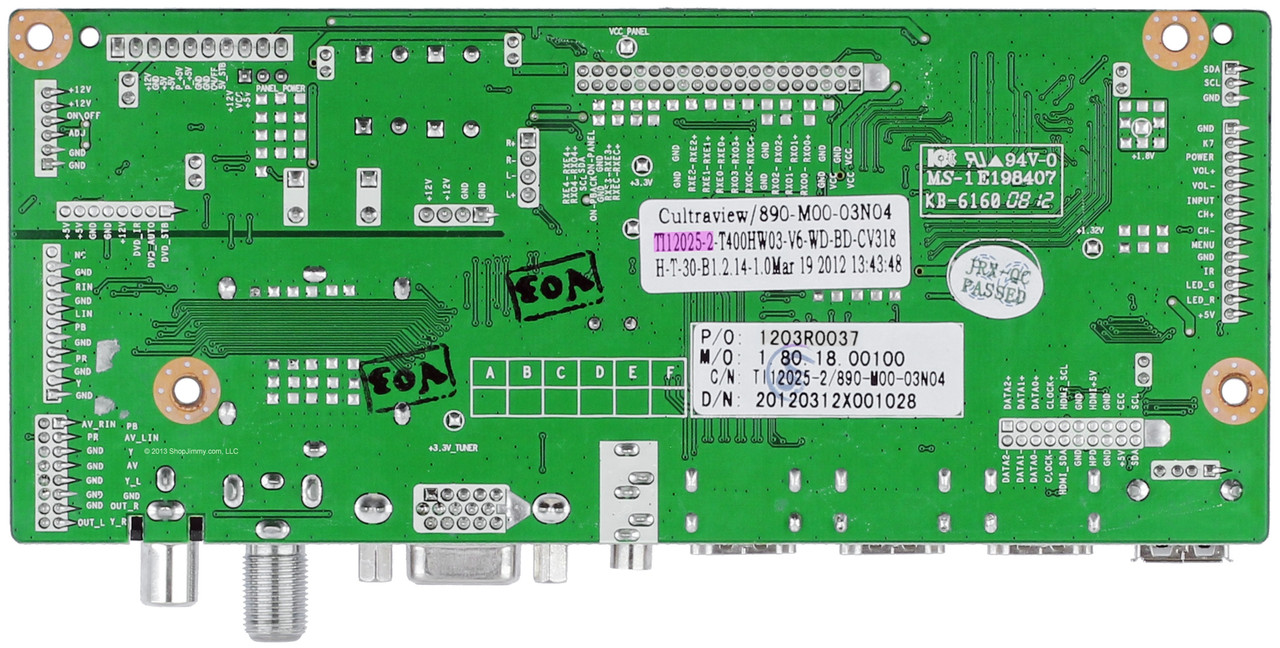 Westinghouse TI120252 (CV318HT) Main Board for VR4090