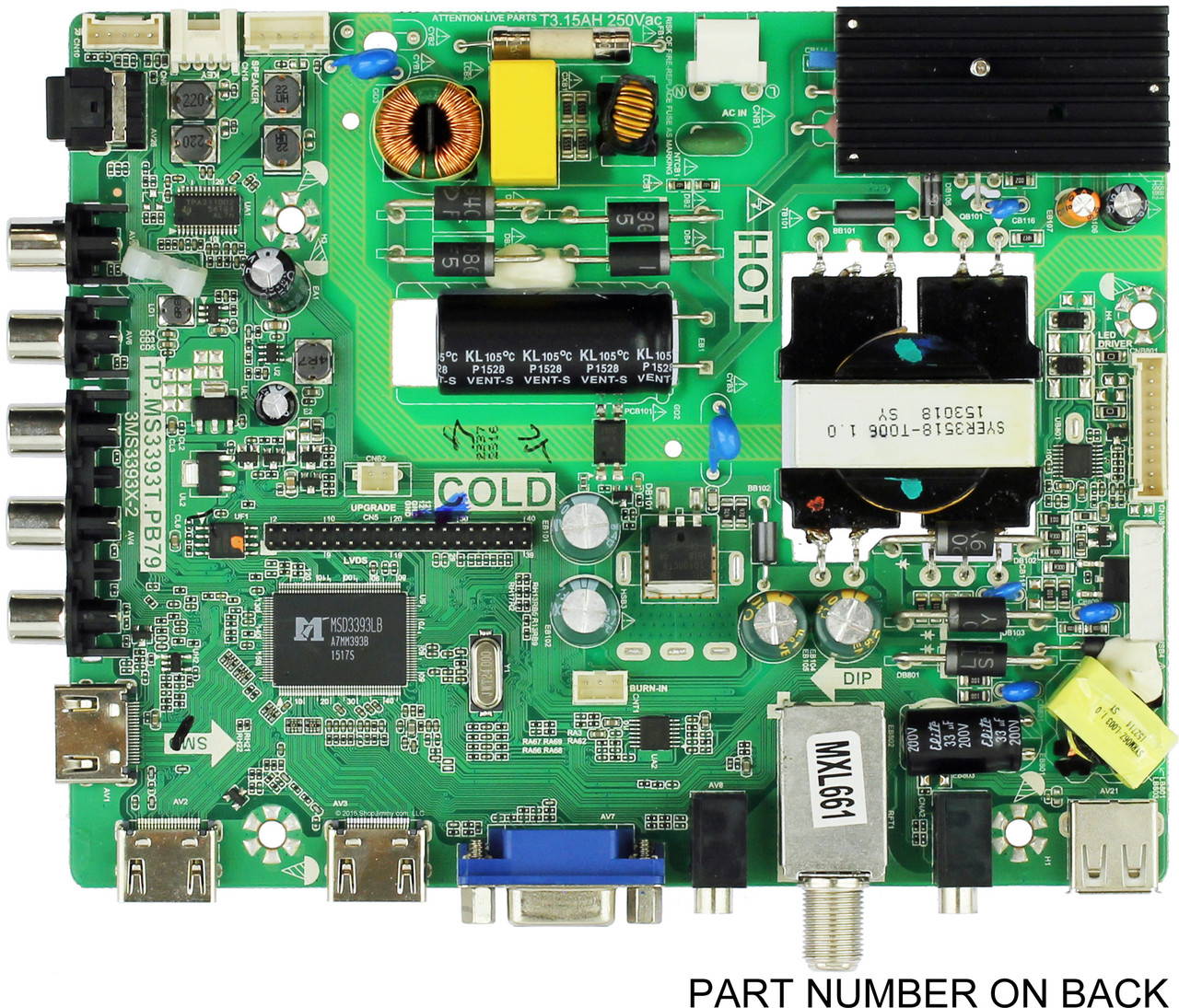 Sanyo 02-SLS39A-C003014 / 02-SLS39A-C003012 Main Board/Power Supply for FW42D25T (LHD version - see note)