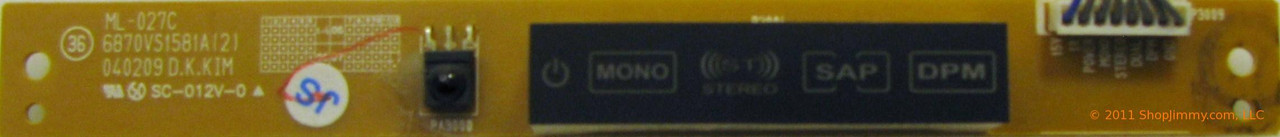 LG 6870VS1581A(2) IR Remote Sensor