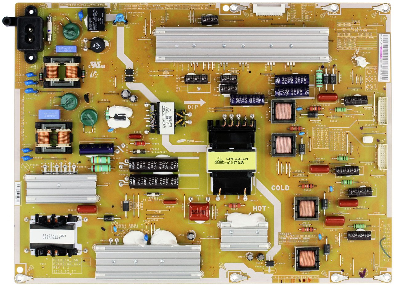 Samsung BN44-00525A Power Supply / LED Board