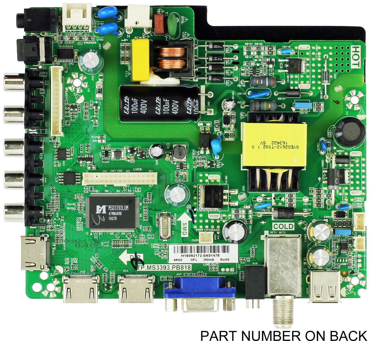 Westinghouse 34016885 Main/Power Supply Board for WD32HB1120C (TW-00402-S0320)
